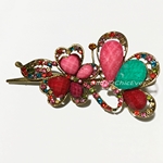 Haarspange Schmetterlinge aus Metall, Strass & Acryl, bunt, 4511a Haarspange Schmetterlinge aus Metall, Strass & Acryl, bunt, 4511a